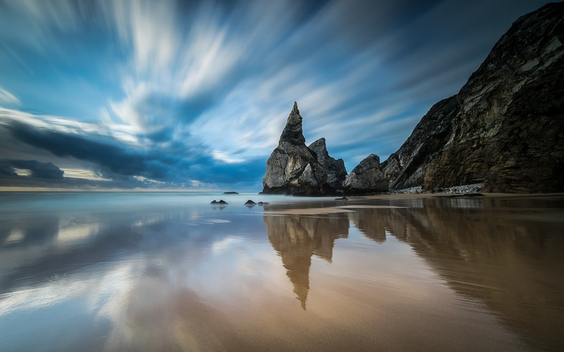 rocks, sea, nature, hd