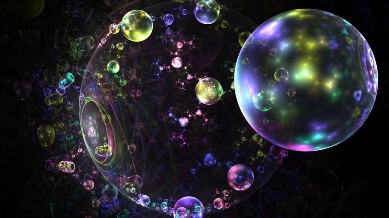 fractal, bubbles, glare, colorful, abstraction, 4k