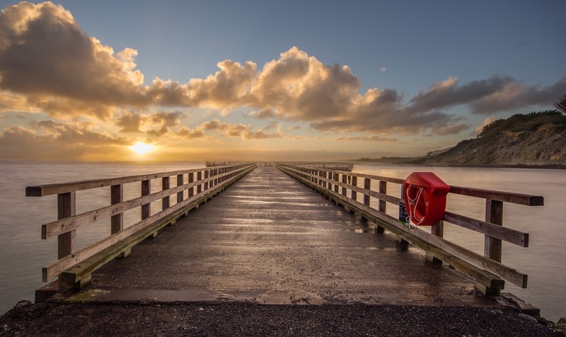 dock, nature, sunrise