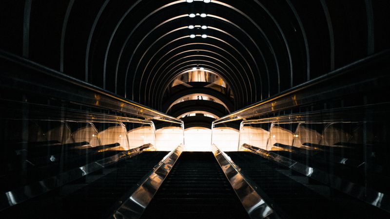 tunnel, dark, backlight, lighting, 4k