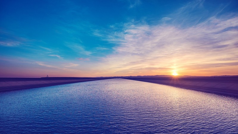water, sunset, nature