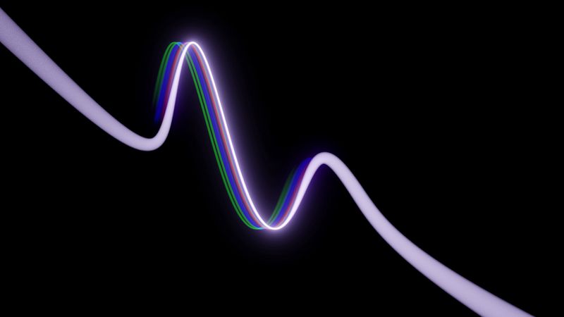 line, color, wave, wavy, glow, black, 4k