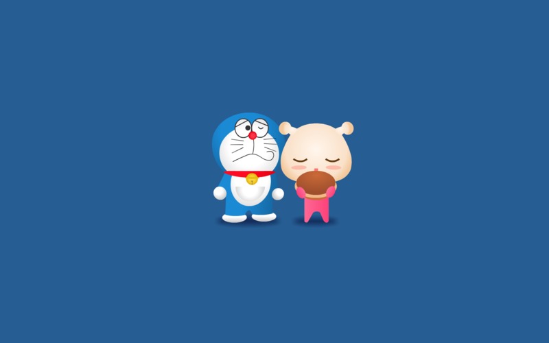 doraemon, cartoons, minimalism