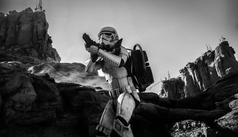 stormtrooper, star wars, black and white, monochrome, 5k
