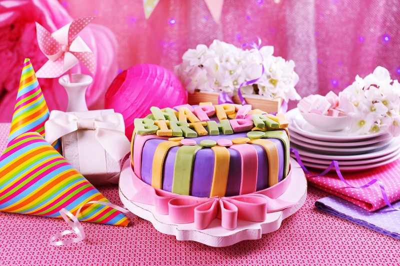 cake, pink, celebrations, birthday
