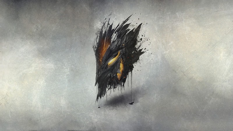 demon, mask, artwork, deviantart
