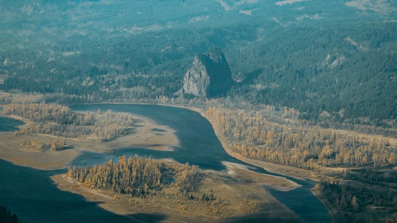 river, mountains, aerial view, valley, landscape, 4k