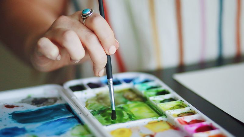 watercolor, paints, palette, artist, hobby, 4k