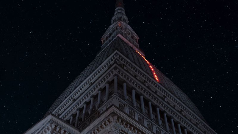building, architecture, night, starry sky, dark, 4k