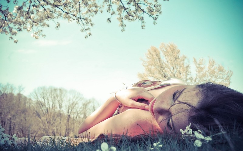 girls, grass, photography, model