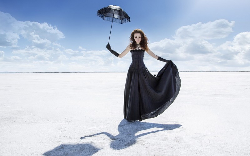 umbrella, photography, girls, black, dress, black dress