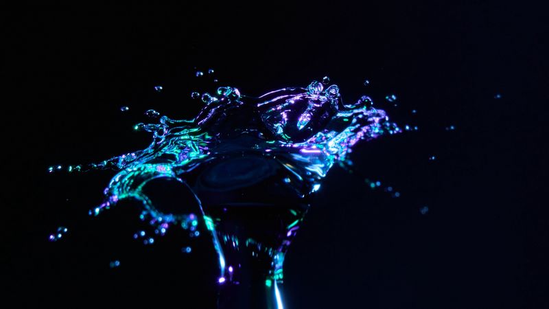 splash, spray, macro, water, dark, 4k