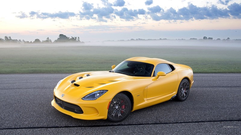 dodge viper, cars, yellow