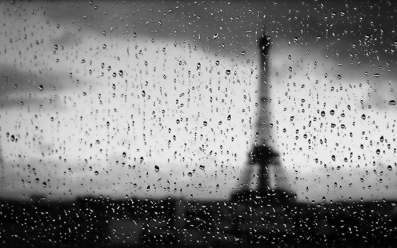 eiffel tower, monochrome, photography, drops