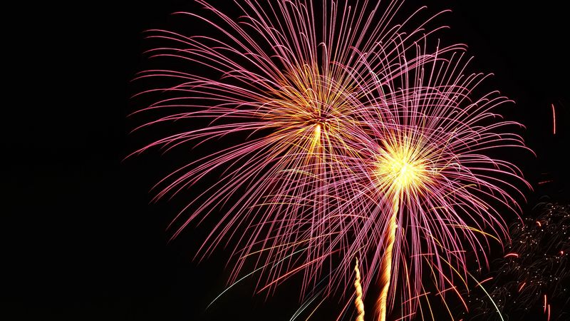 fireworks, salute, holiday, night, 4k
