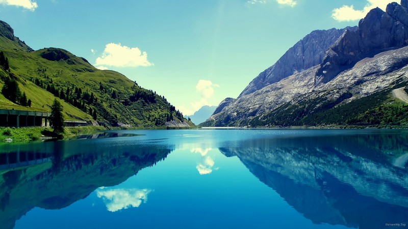 lake, mountains, nature