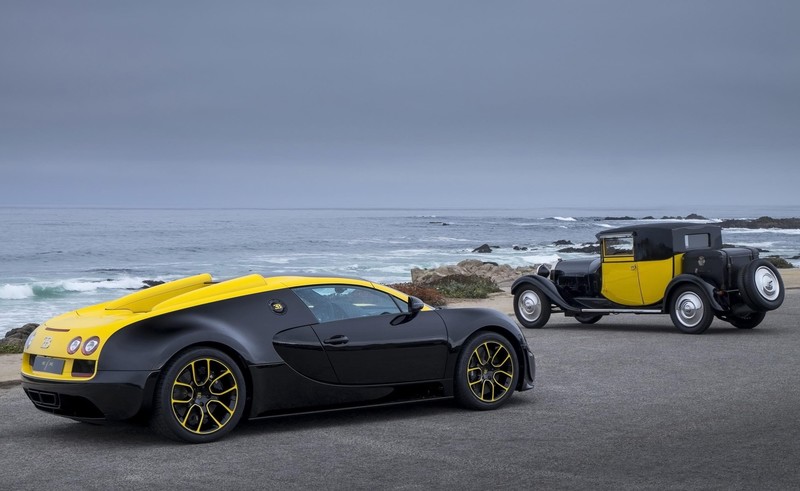 bugatti, cars, yellow