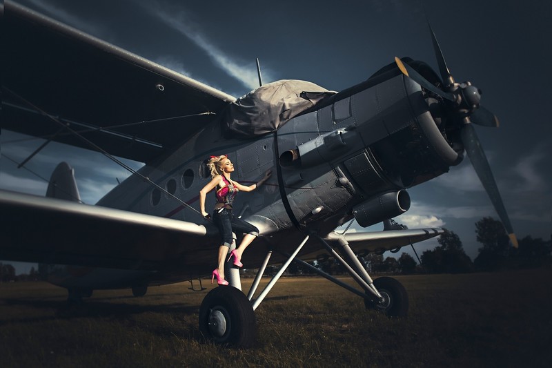 women, planes