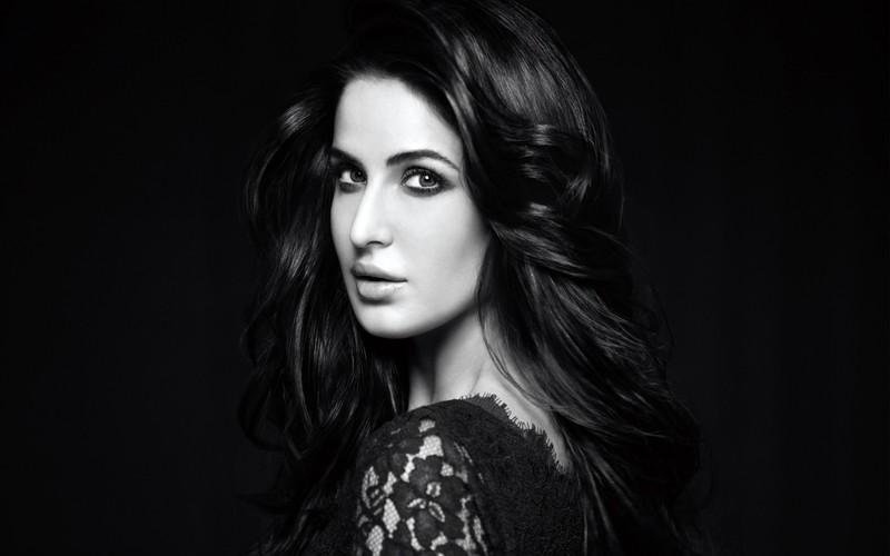 katrina kaif, indian movies, indian celebrities, girls, desi girls, monochrome, black and white