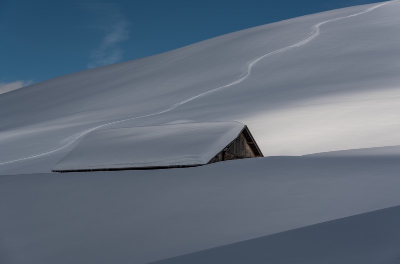 hut, nature, snow, landscape