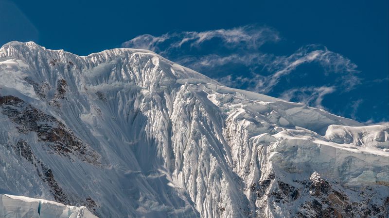 mountain, peak, snow, ice, slope, 4k