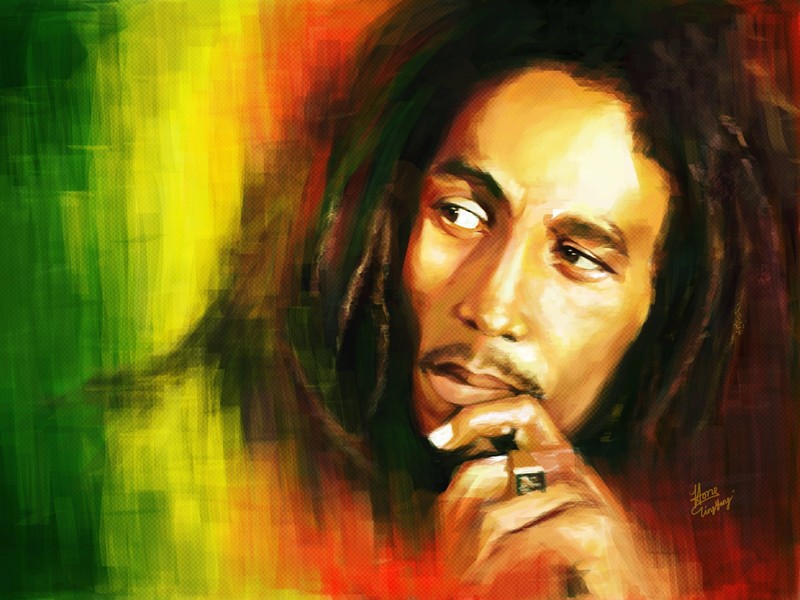 bob marley, celebrities, painting