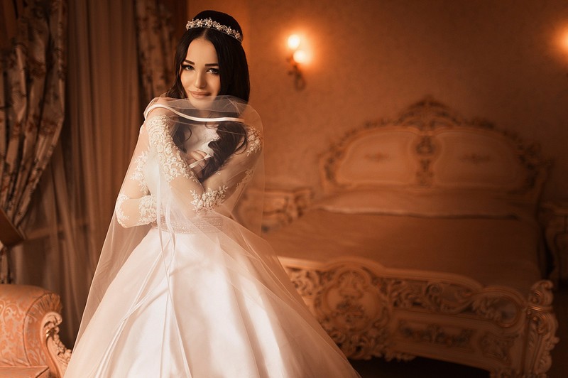 bride, girls, white, dress
