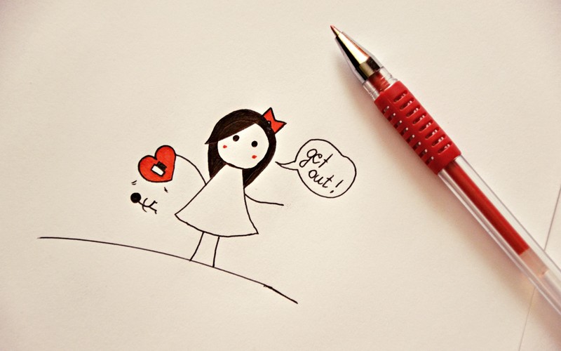 love, heart, drawing, red, pen