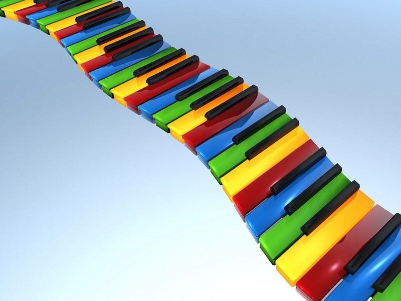 piano, colorful, music, 3d