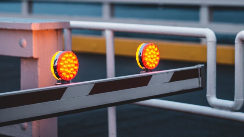 barrier, lights, glow, 4k