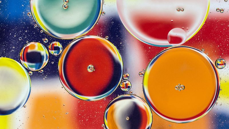 bubbles, water, shape, multicolored, 4k