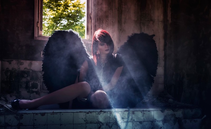 gothic, angel, girls