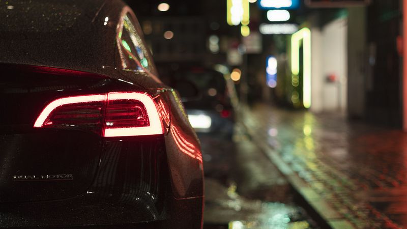 car, black, night, street, lights, 4k