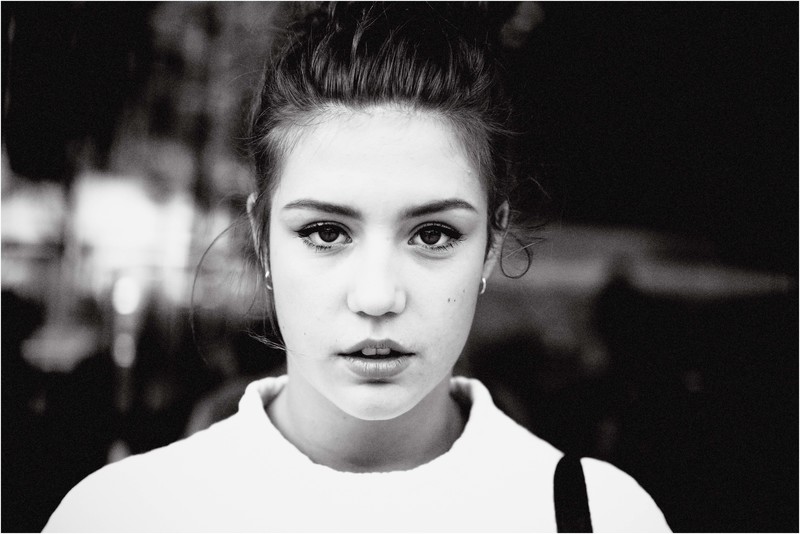adele exarchopoulos, celebrities, girls, monochrome, black and white