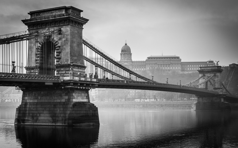 bridge, old, monochrome, black and white