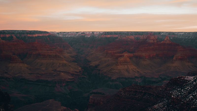 canyon, valley, mountains, aerial view, landscape, 4k