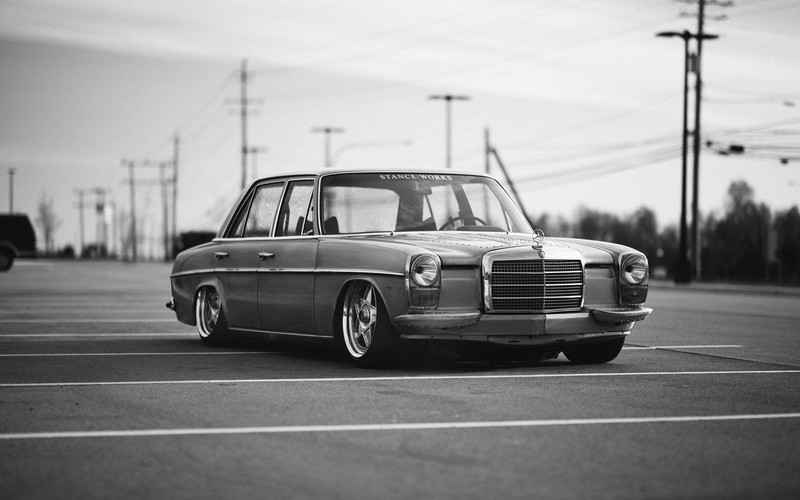 mercedes, mercedes benz, cars, monochrome, black and white