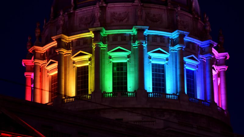 building, backlight, colorful, rainbow, architecture, 4k