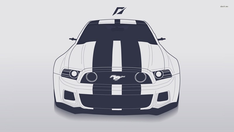 ford mustang, cars, vector, artist, minimalism