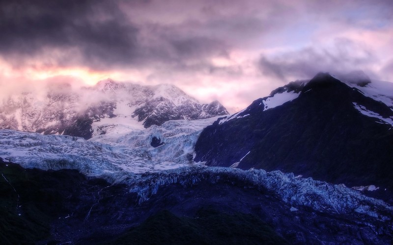 landscape, mountains, snow, nature