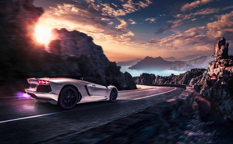 lamborghini, cars, artwork, blur