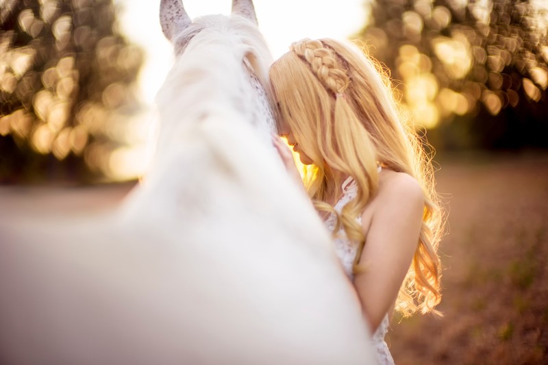 girls, horse, animals, blonde