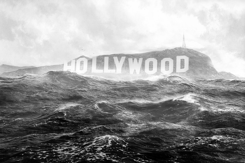 hollywood, monochrome, black and white