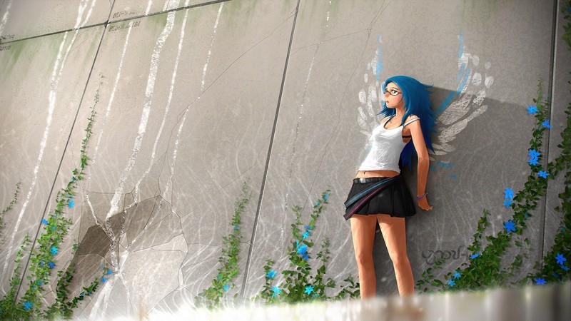 mini skirt, mini dress, anime, anime girl