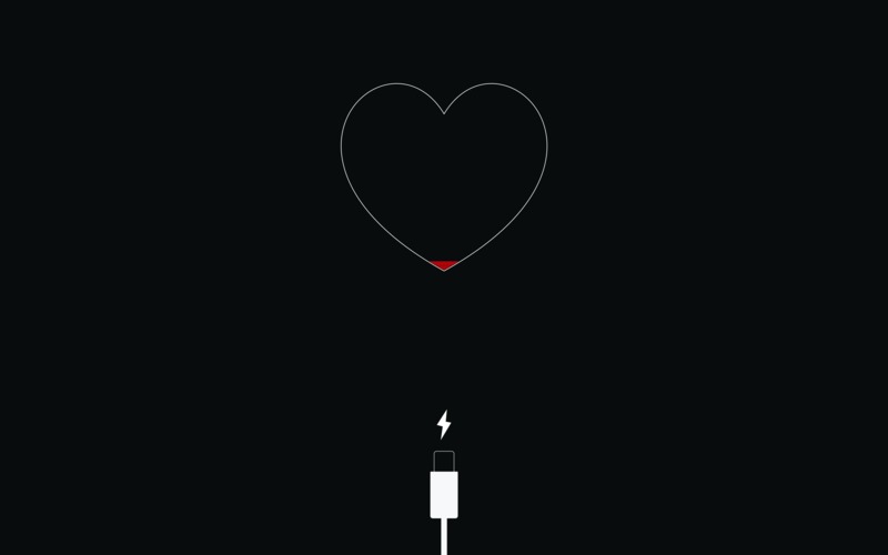 computer, love, heart, minimalism