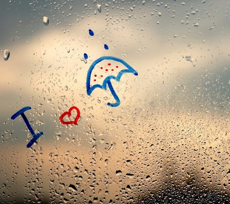 love, rain, artist, glass, drops, umbrella
