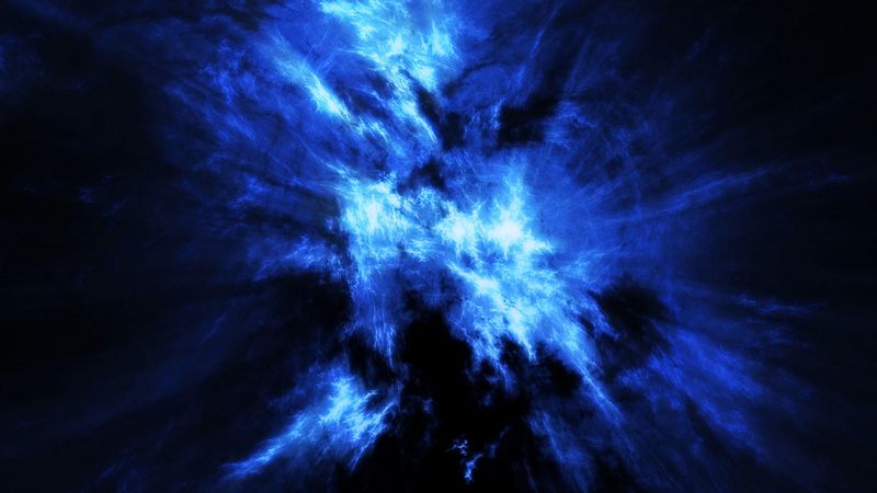 light, rays, cloud, abstraction, blue, 4k