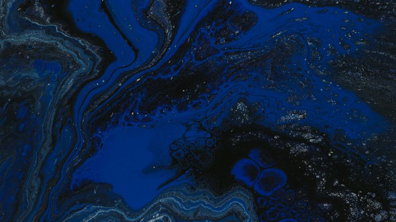 stains, paint, liquid, blue, abstraction, 4k