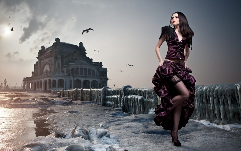 girls, birds, women