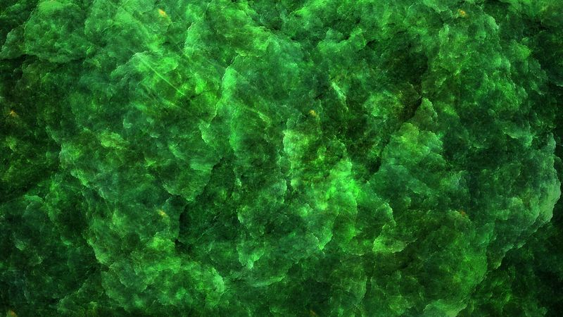 fractal, green, patterns, black, 4k